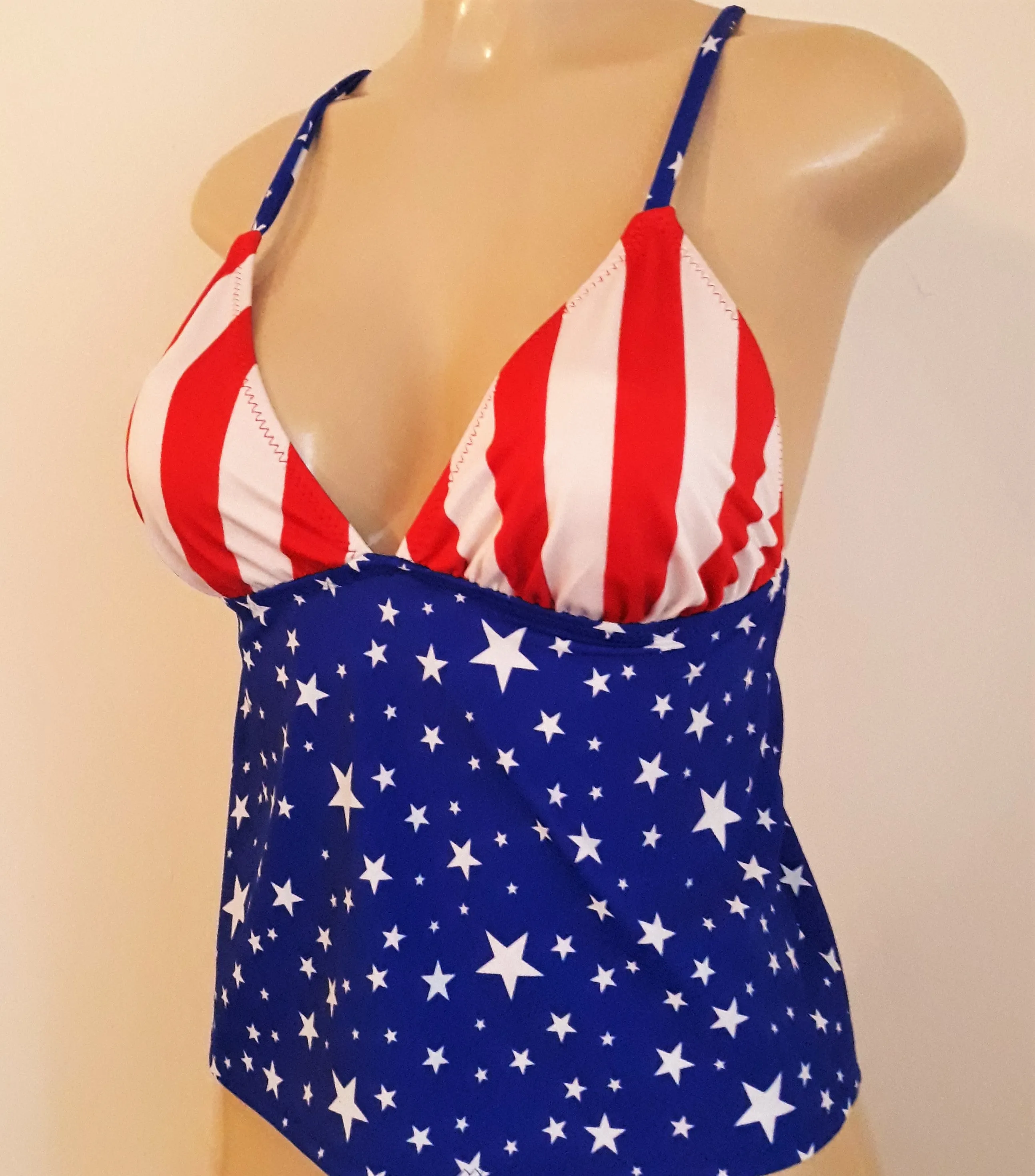 Apron Back Tankini for Women Open Crossover Back Swimsuit Tops