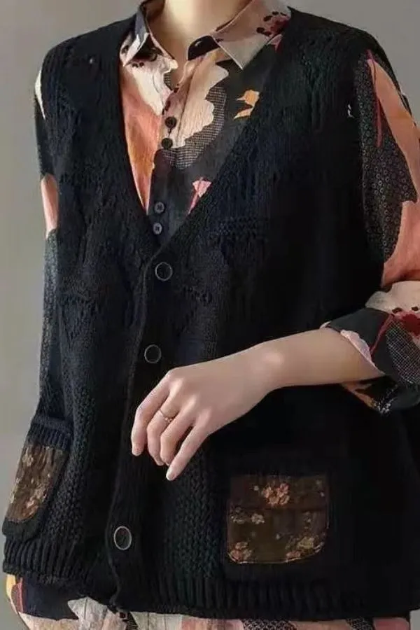 Loose Hand-knit Vest(Fit 88 To 176bs)