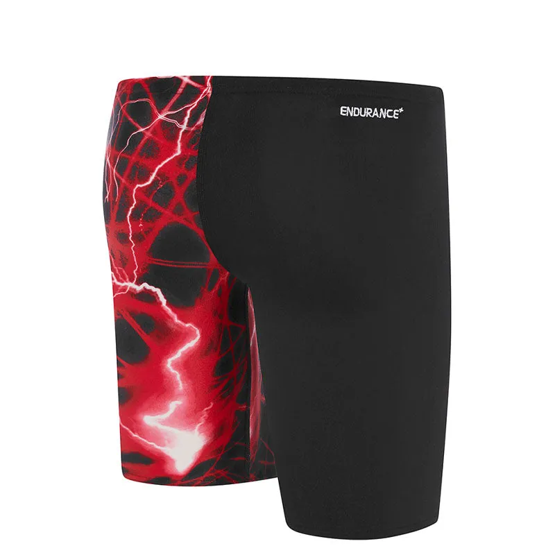 SPEEDO BOYS SCHOOL COLOURS JAMMERS BLACK RED