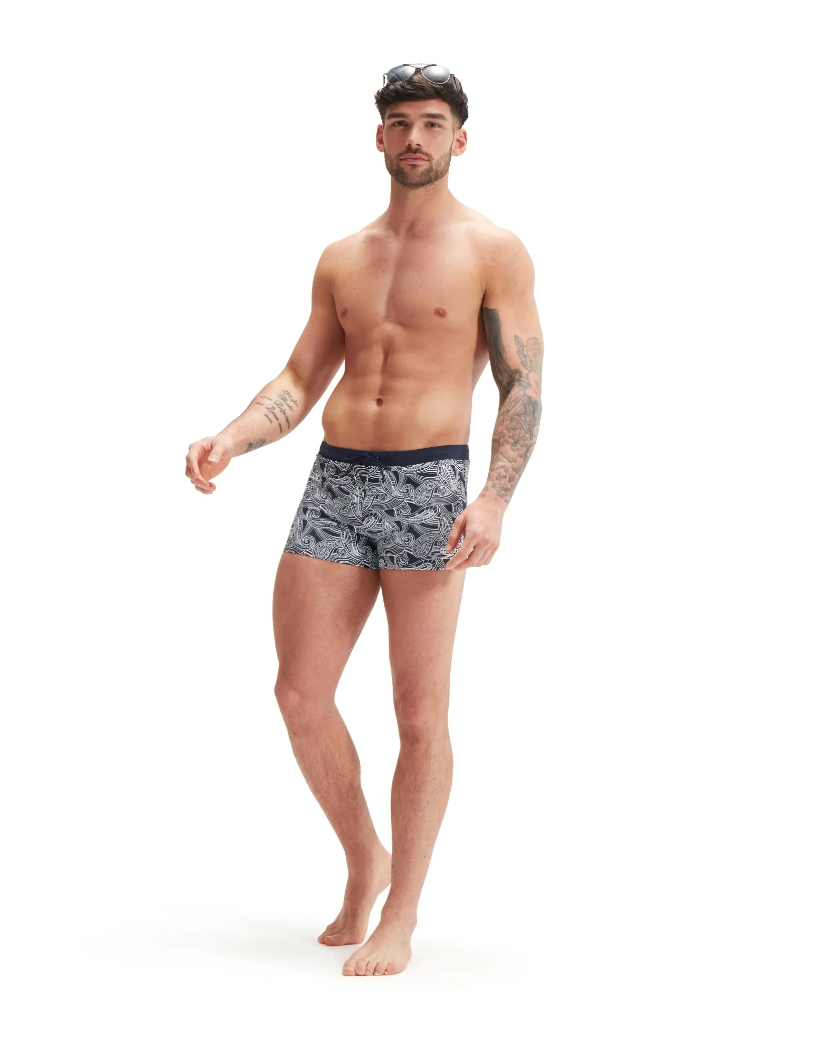 Valmilton Allover Aquashort - Navy/White